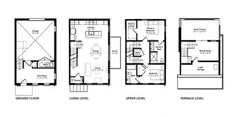 the floor plan of the different floor plans of the house